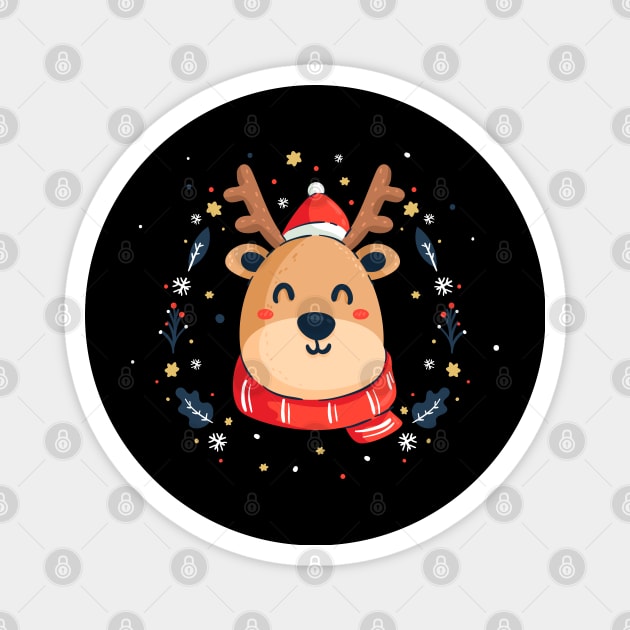 Ugly Reindeer Christmas Sweatshirt Magnet by KsuAnn